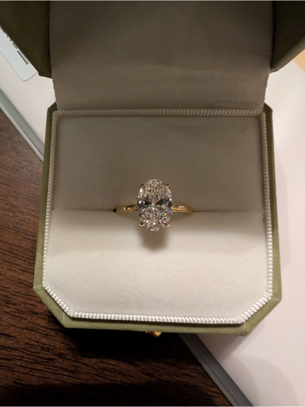 2 carat lab grown oval ring - size 6 (resizable up to 2 sizes) D VS1